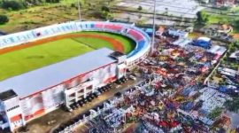 Lokasi suasana siswa Pamekasan mengikuti senam sehat anak Indonesia